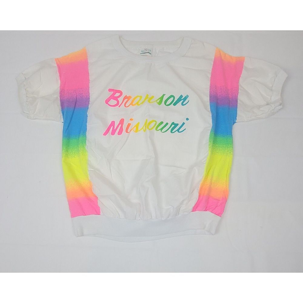 Branson Missouri T-Shirt Adult‎ Small. Vintage Neon ShortSleeve.